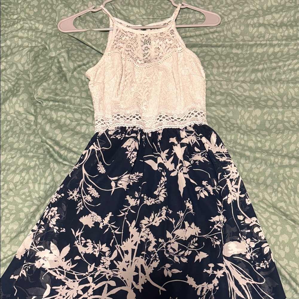 by & by White and Navy Floral Dress